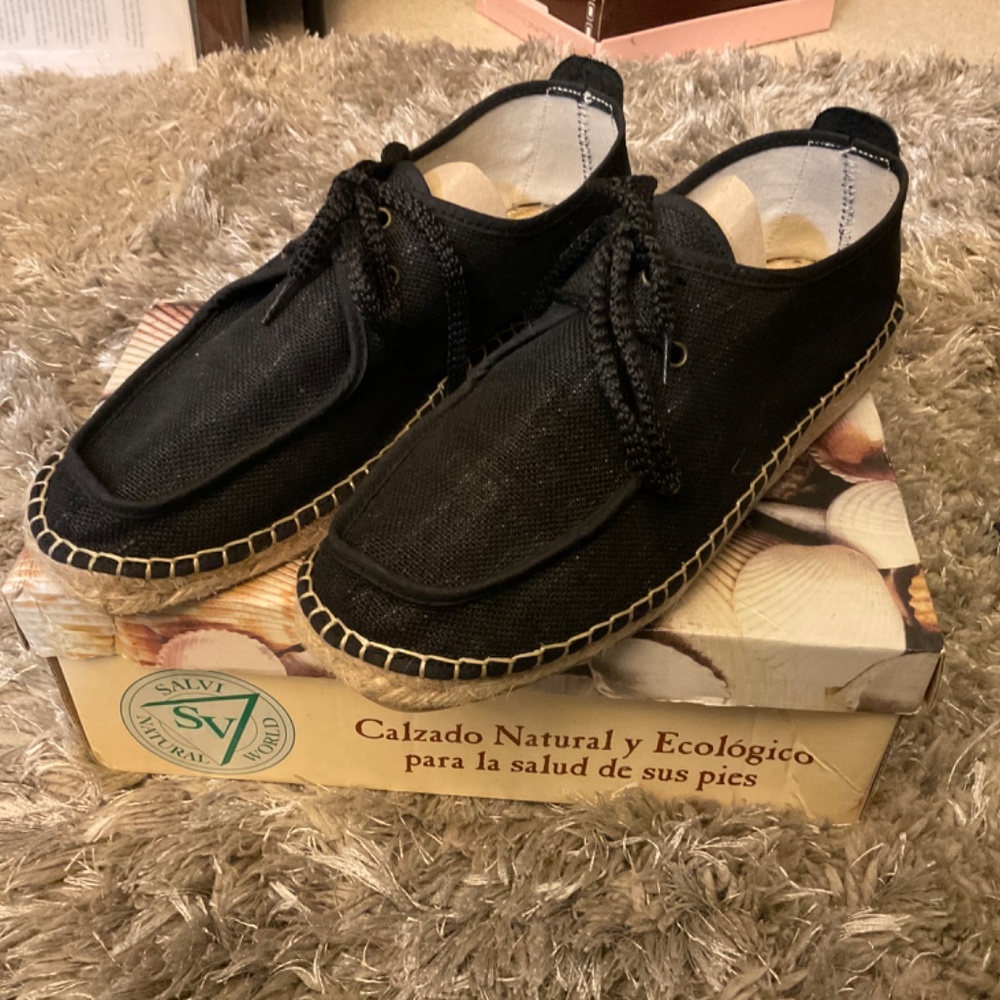 NATURAL WORLD Ecco Friendly Black Espadrilles EU 39 US 8.5